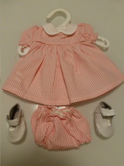 sasha doll gotz pink checked dress