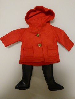 sasha doll red duffle coat